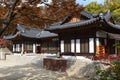 Amitabha Hall of Gilsangsa temple, Seoul, Korea. Inscription: Ã¦Â¥ÂµÃ¦Â¨âÃ¦Â®Â¿ `Hall of Utmost Bliss` Royalty Free Stock Photo